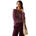 Fig-Light Vanilla - Lifestyle - Regatta Womens-Ladies Federica Stripe Long-Sleeved T-Shirt