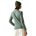 Spruce Green-Light Vanilla - Pack Shot - Regatta Womens-Ladies Federica Stripe Long-Sleeved T-Shirt