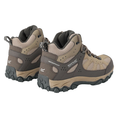 Soft Taupe-Treetop - Back - Regatta Womens-Ladies Edgepoint IV Mid Cut Walking Boots