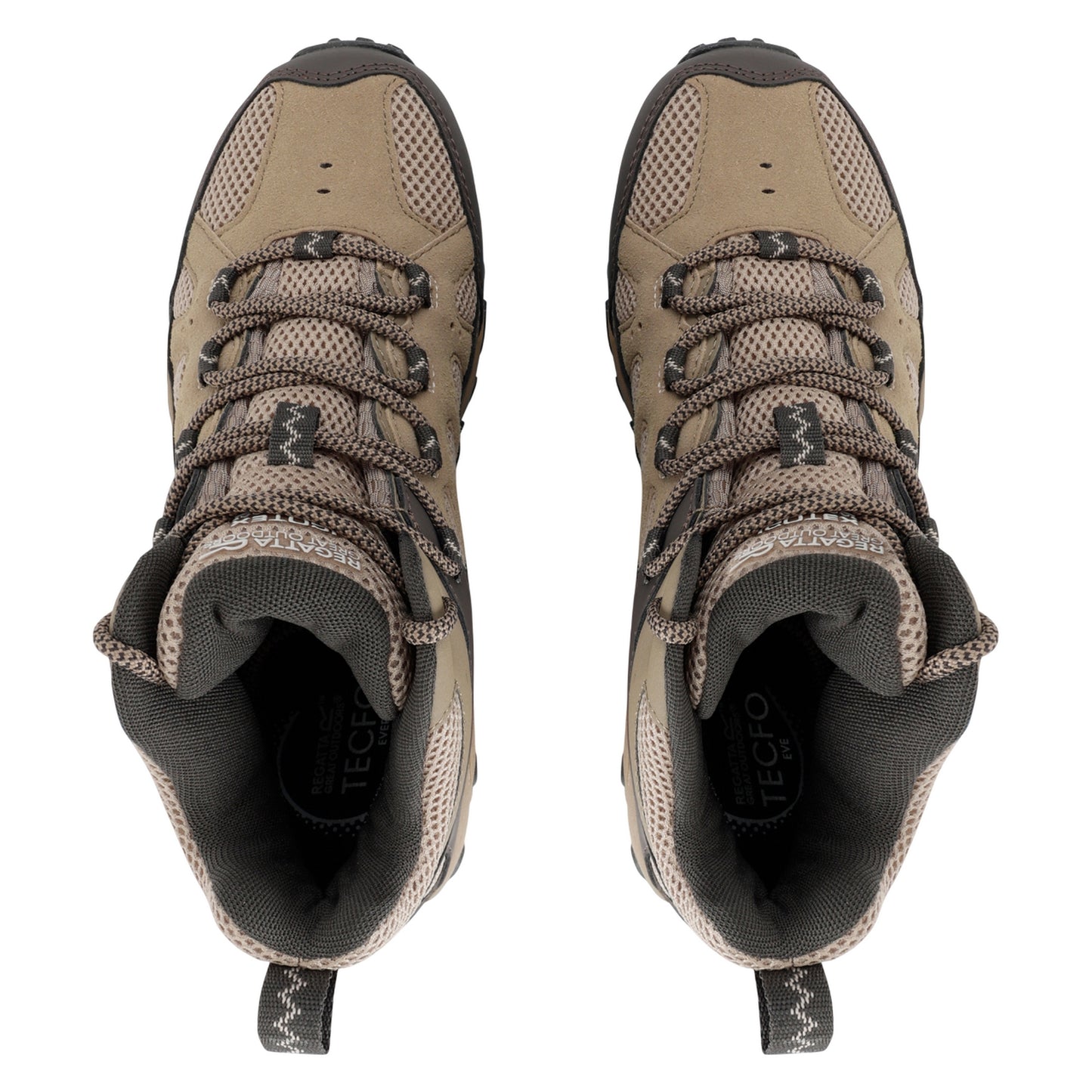 Soft Taupe-Treetop - Pack Shot - Regatta Womens-Ladies Edgepoint IV Mid Cut Walking Boots