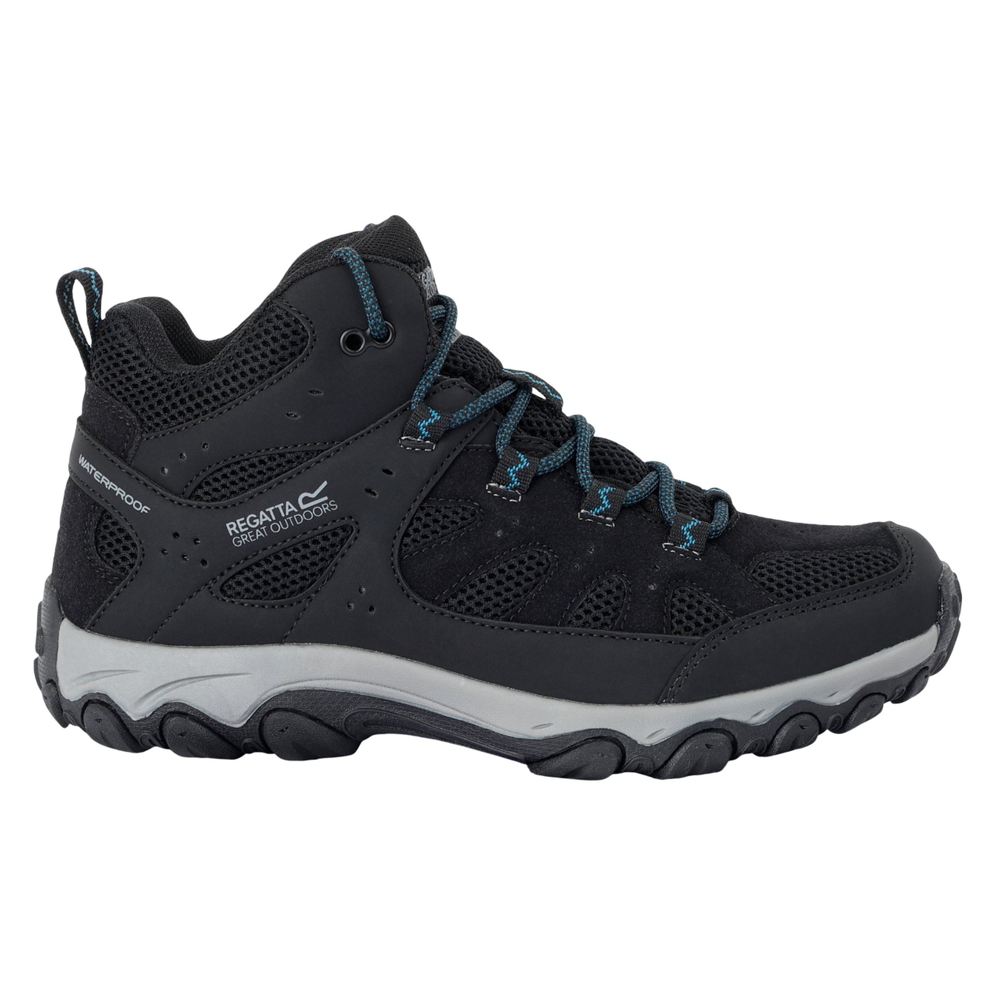 Black-Storm Blue - Side - Regatta Womens-Ladies Edgepoint IV Mid Cut Walking Boots