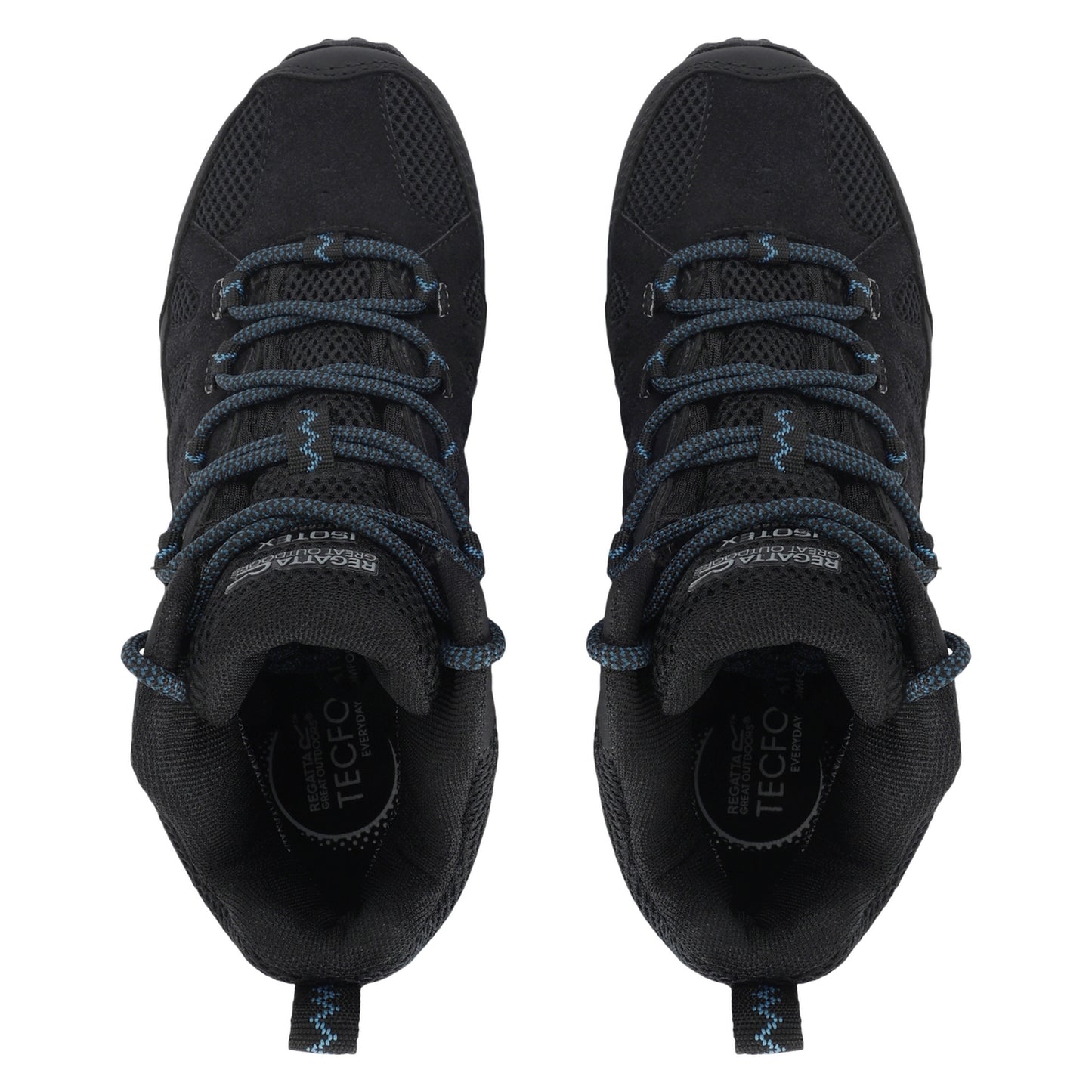 Black-Storm Blue - Pack Shot - Regatta Womens-Ladies Edgepoint IV Mid Cut Walking Boots