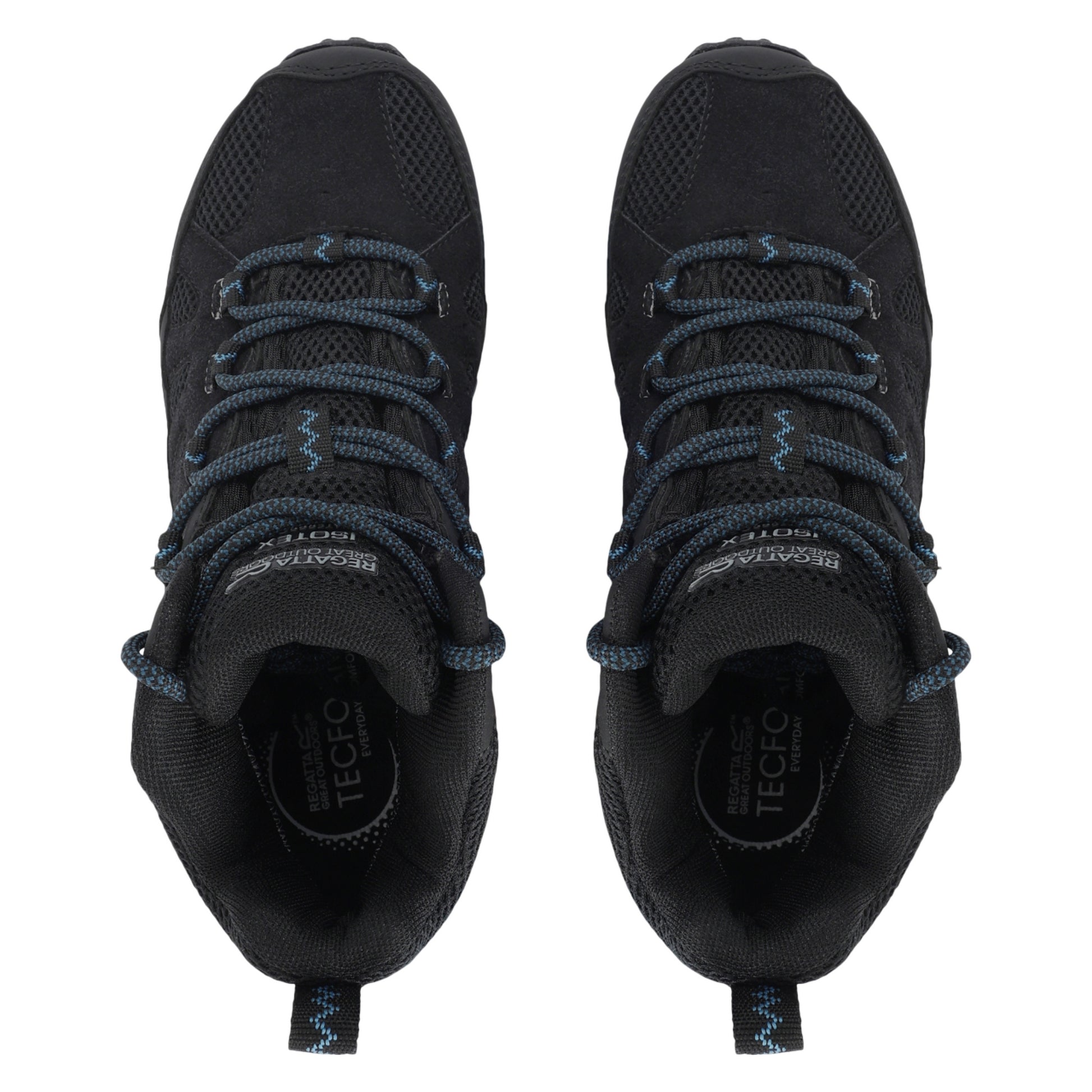 Black-Storm Blue - Pack Shot - Regatta Womens-Ladies Edgepoint IV Mid Cut Walking Boots