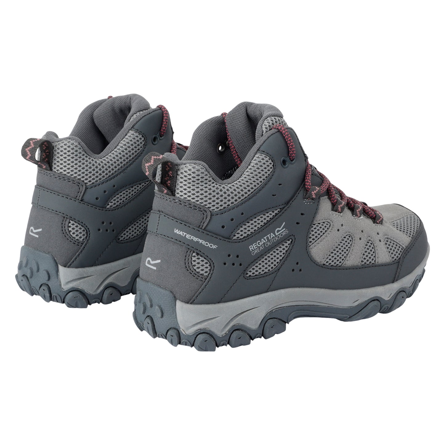 Dark Steel-Dusty Rose - Back - Regatta Womens-Ladies Edgepoint IV Mid Cut Walking Boots