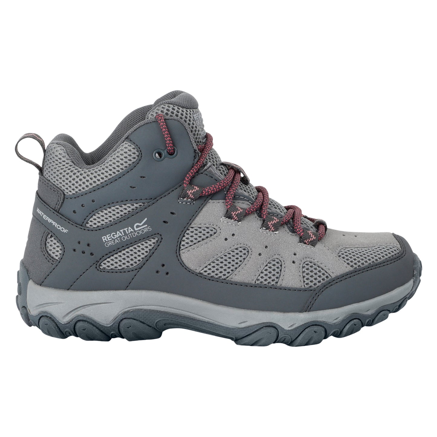 Dark Steel-Dusty Rose - Side - Regatta Womens-Ladies Edgepoint IV Mid Cut Walking Boots