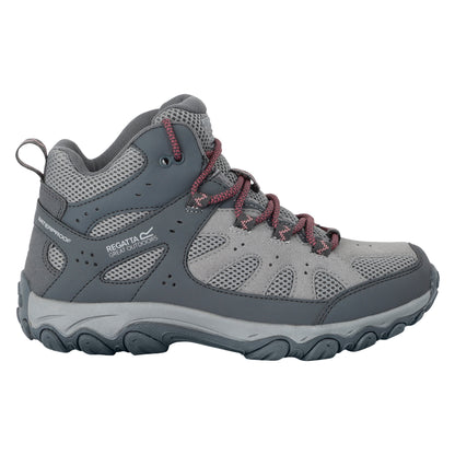 Dark Steel-Dusty Rose - Side - Regatta Womens-Ladies Edgepoint IV Mid Cut Walking Boots