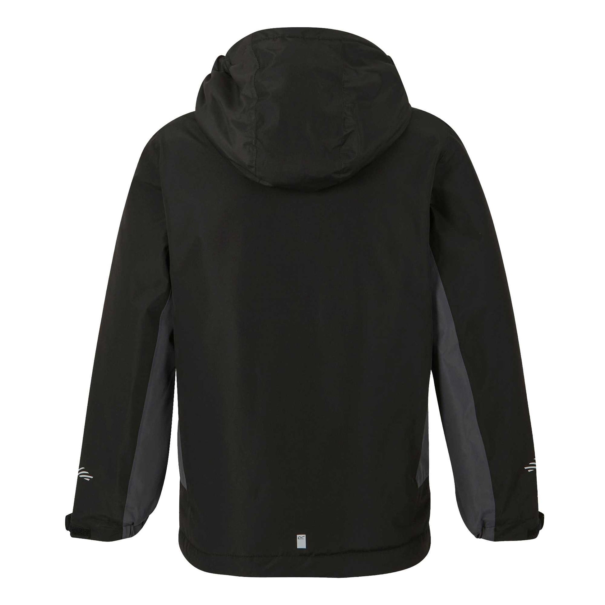 Black-Seal Grey - Back - Regatta Childrens-Kids Hurdle Insulated Waterproof Jacket