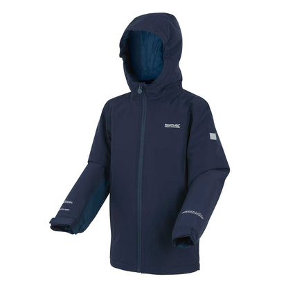 Navy-Moonlight Denim - Side - Regatta Childrens-Kids Hurdle Insulated Waterproof Jacket