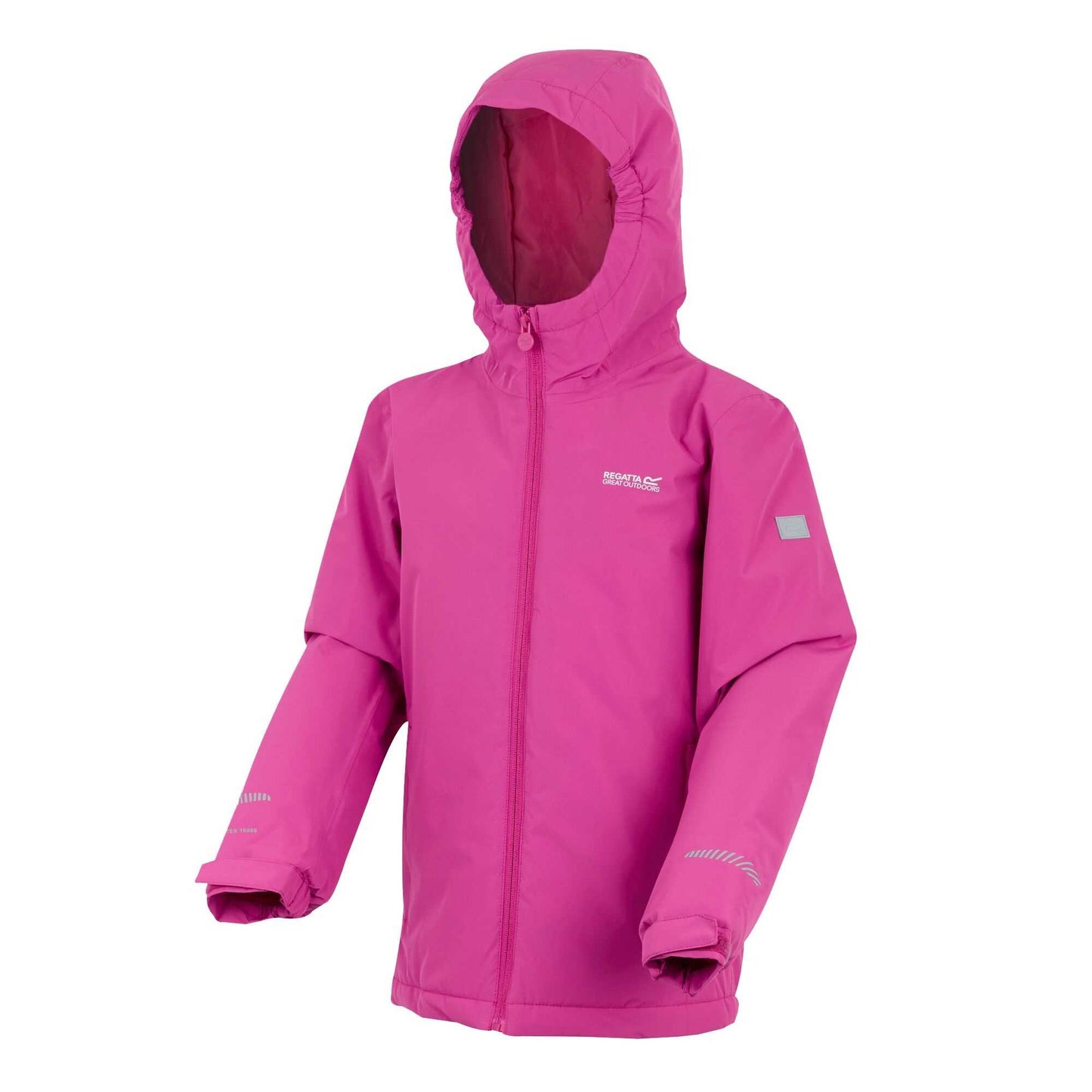 Raspberry Rose - Side - Regatta Childrens-Kids Hurdle Insulated Waterproof Jacket