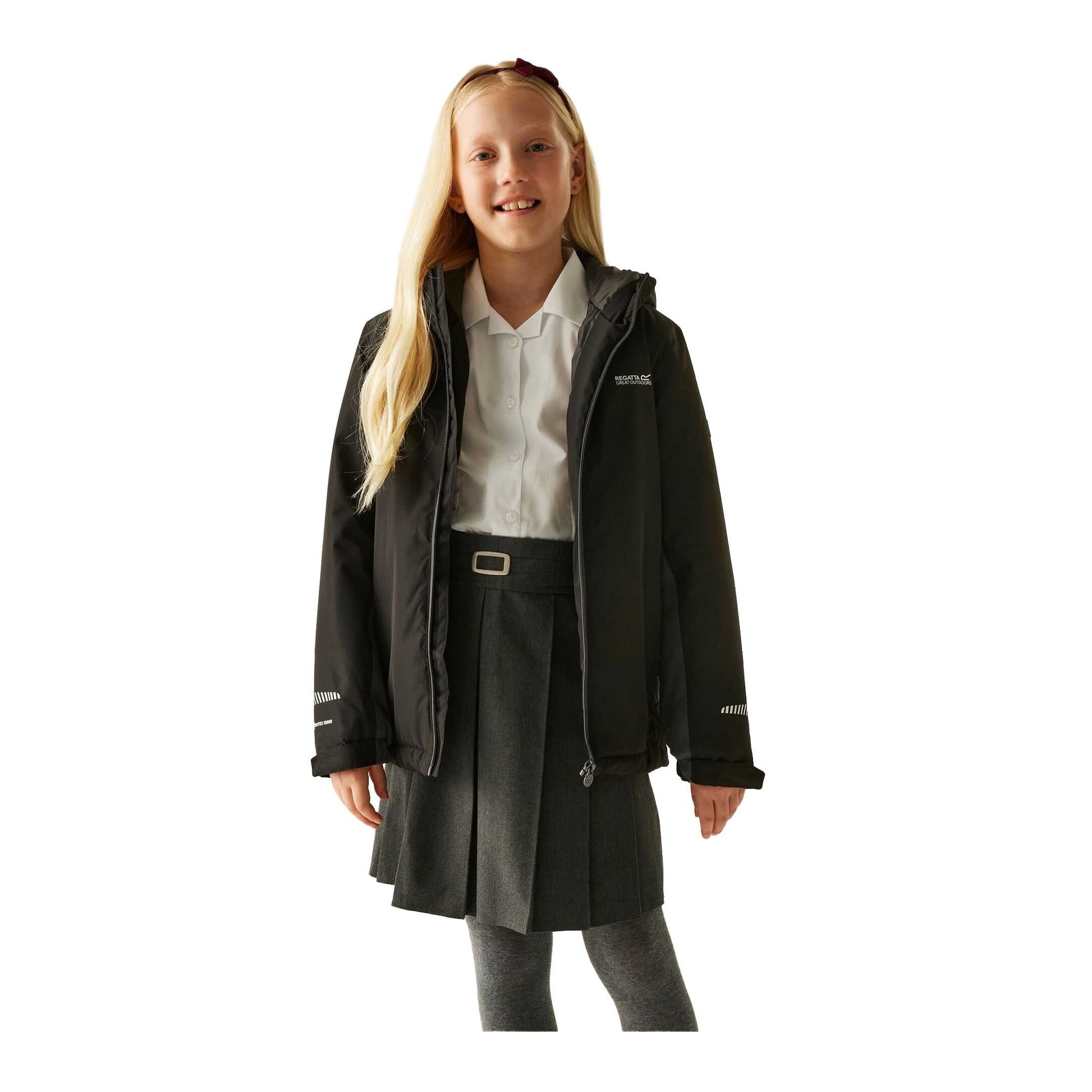 Black-Seal Grey - Side - Regatta Childrens-Kids Hurdle Insulated Waterproof Jacket