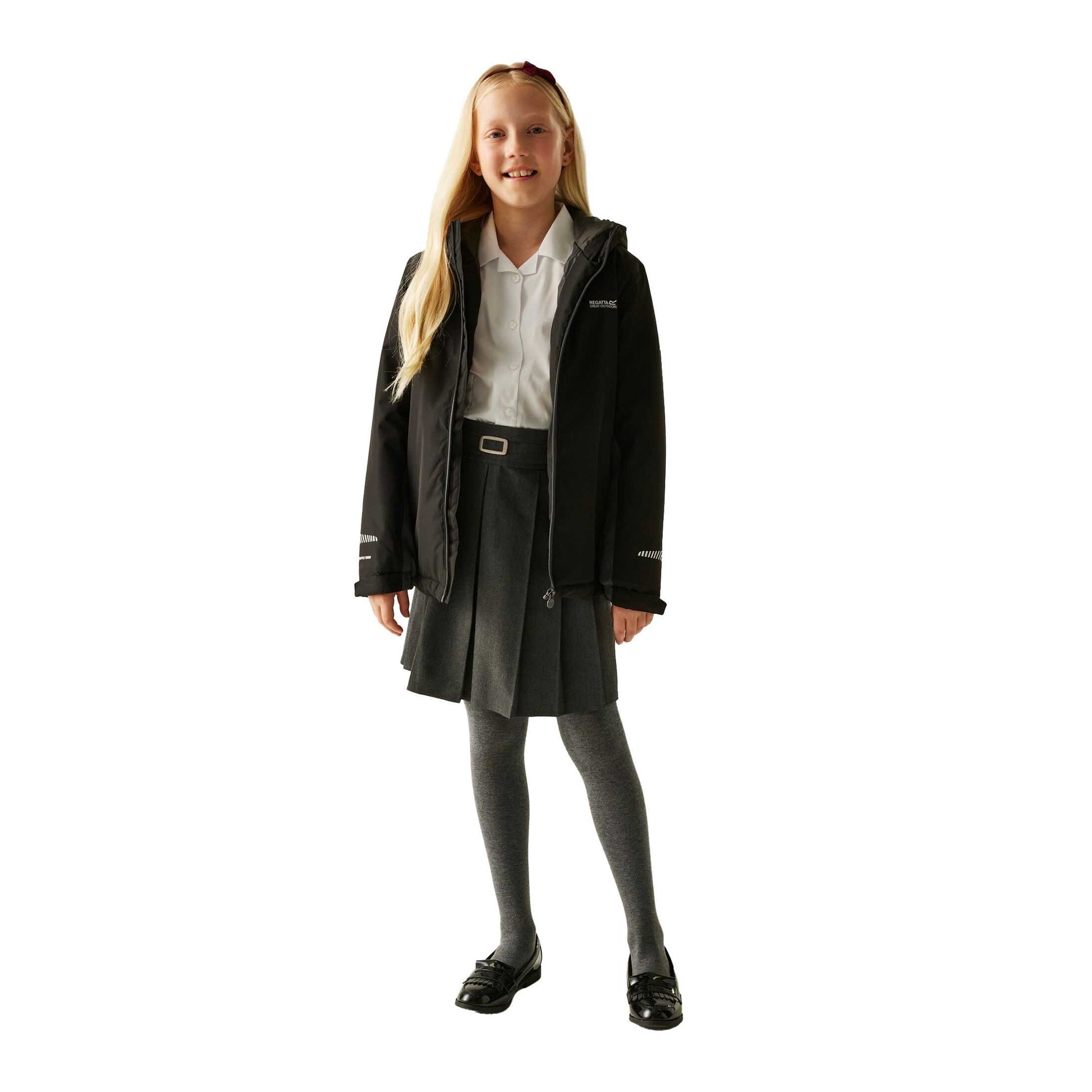 Black-Seal Grey - Lifestyle - Regatta Childrens-Kids Hurdle Insulated Waterproof Jacket