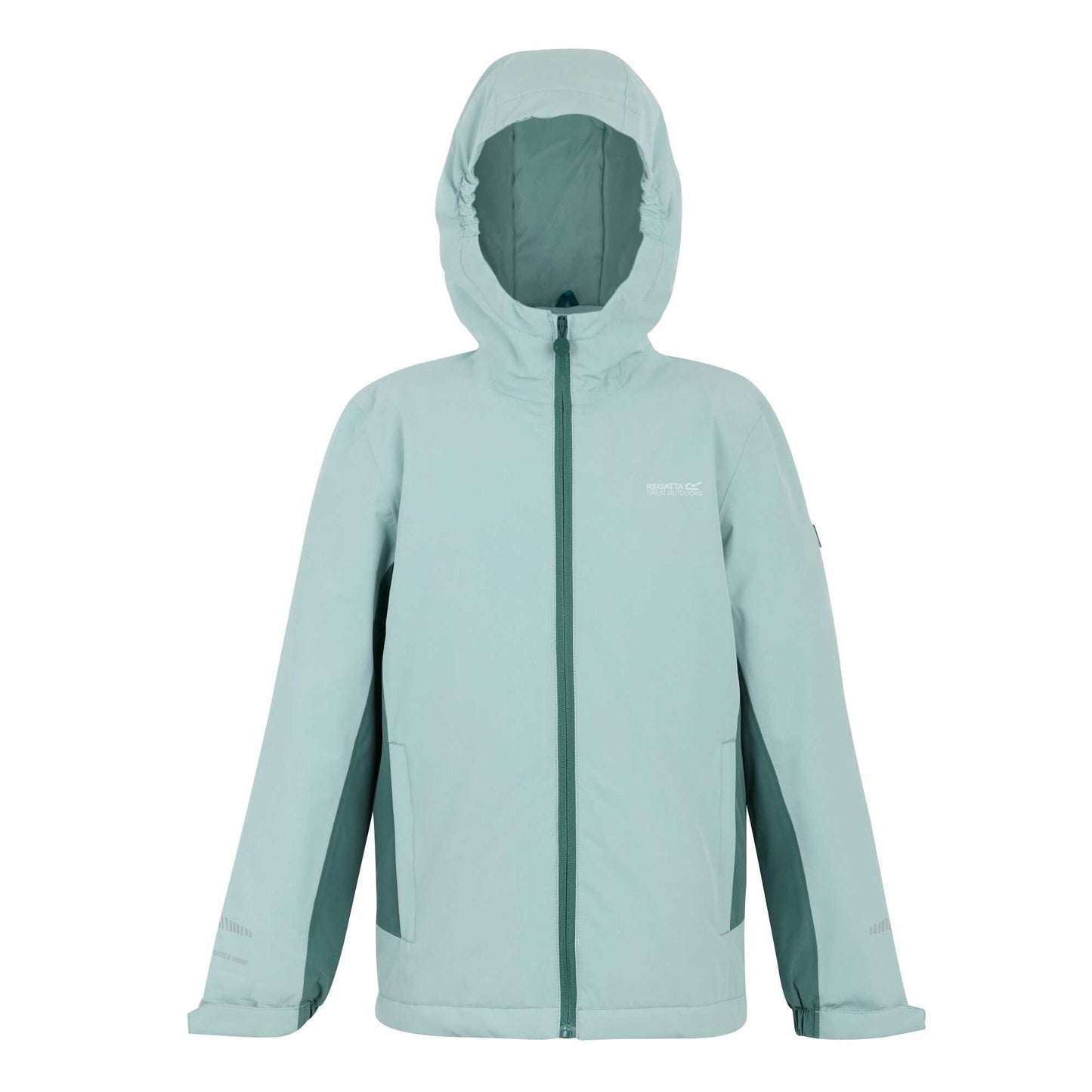 Green Haze-Spruce Green - Front - Regatta Childrens-Kids Hurdle Insulated Waterproof Jacket