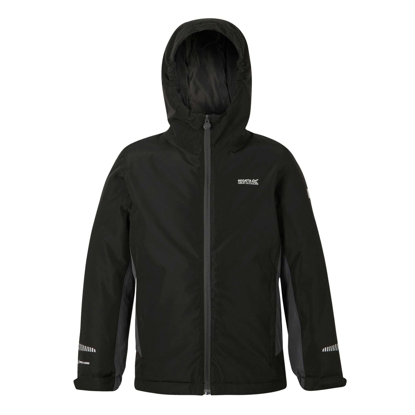 Black-Seal Grey - Front - Regatta Childrens-Kids Hurdle Insulated Waterproof Jacket