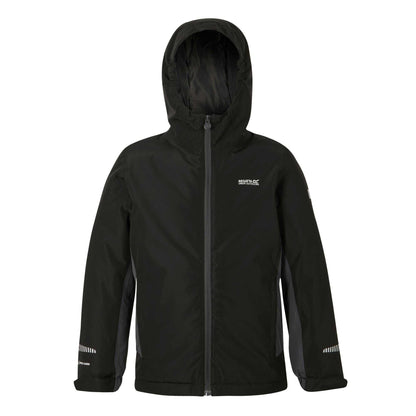 Black-Seal Grey - Front - Regatta Childrens-Kids Hurdle Insulated Waterproof Jacket