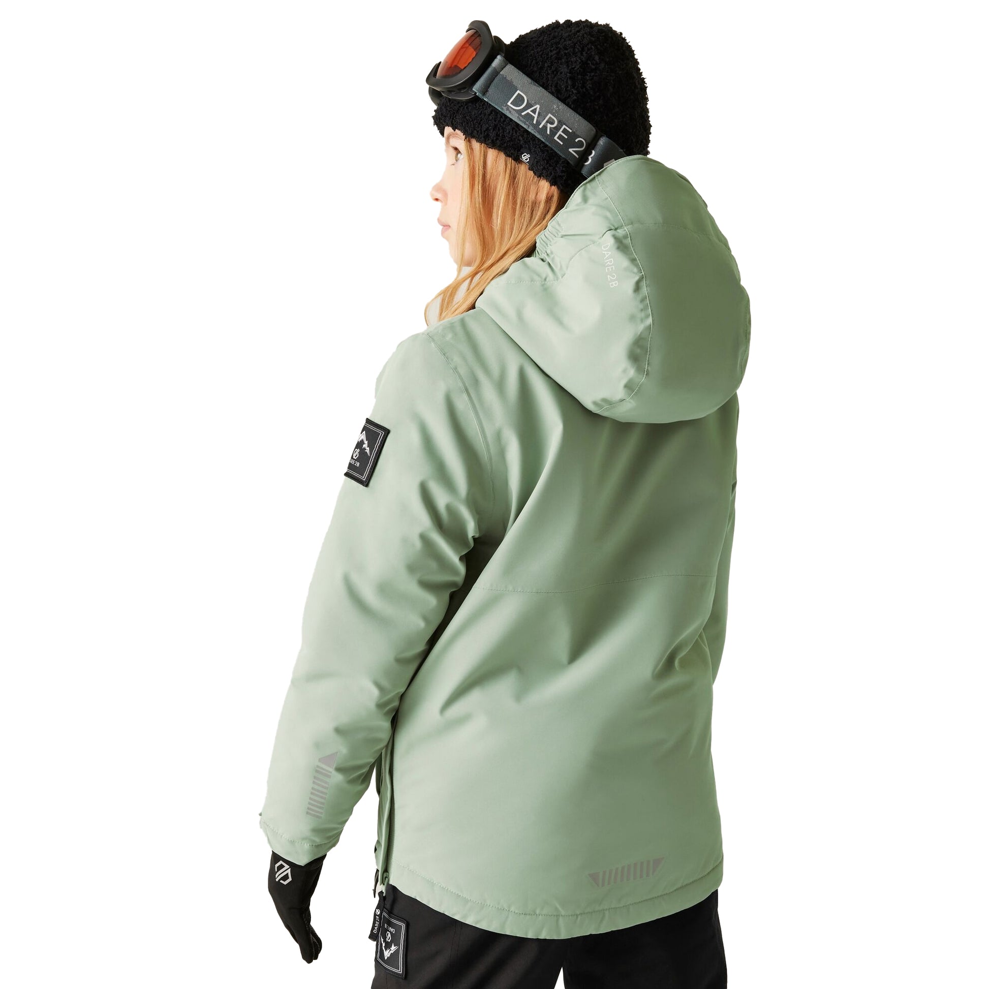 Glacier Green - Close up - Dare 2B Childrens-Kids Freehand II Ski Jacket