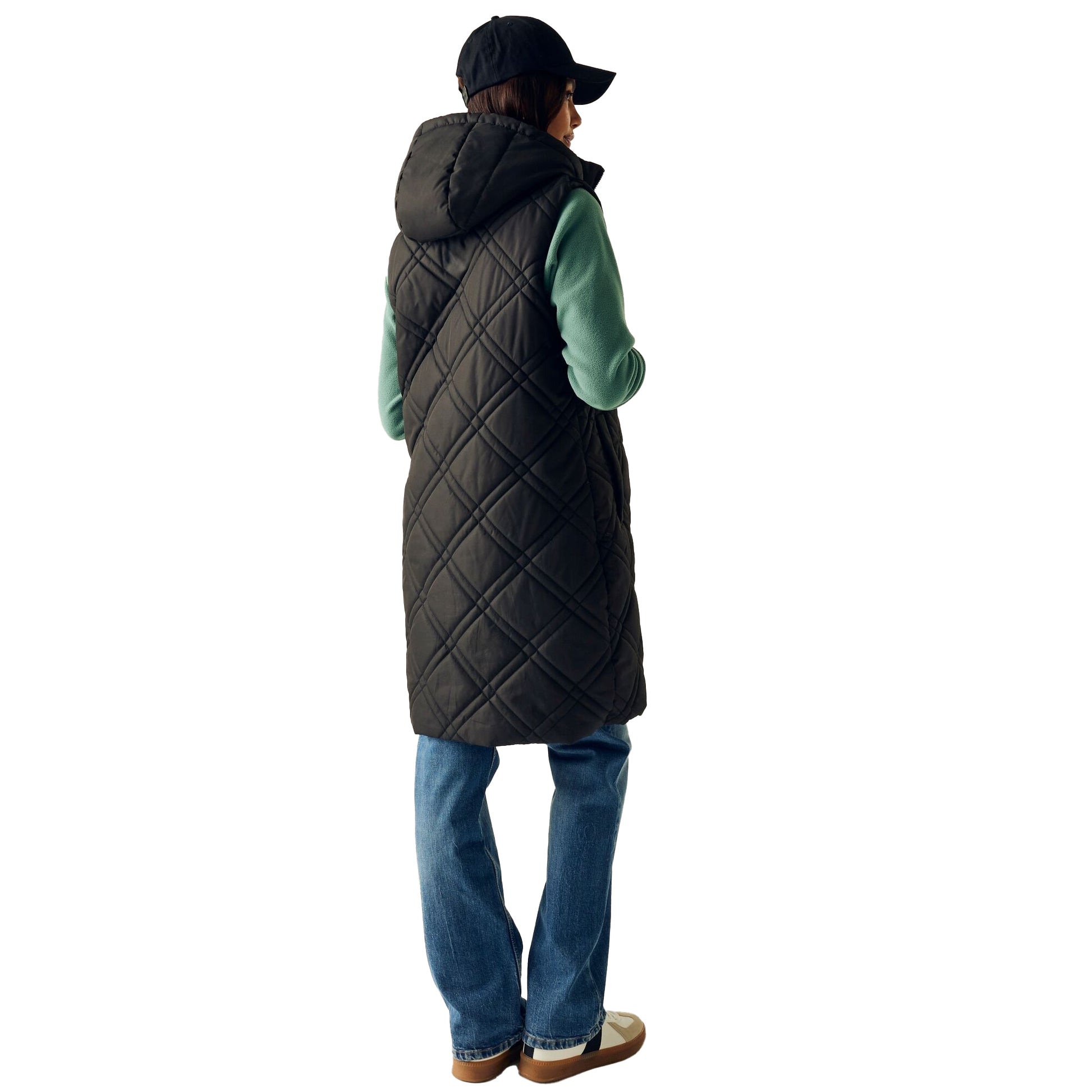 Black - Pack Shot - Regatta Womens-Ladies Rurietta Long Length Gilet
