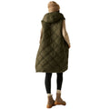 Khaki Green - Pack Shot - Regatta Womens-Ladies Rurietta Long Length Gilet
