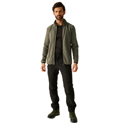 Olive Night - Close up - Regatta Mens Torrens Full Zip Fleece Jacket
