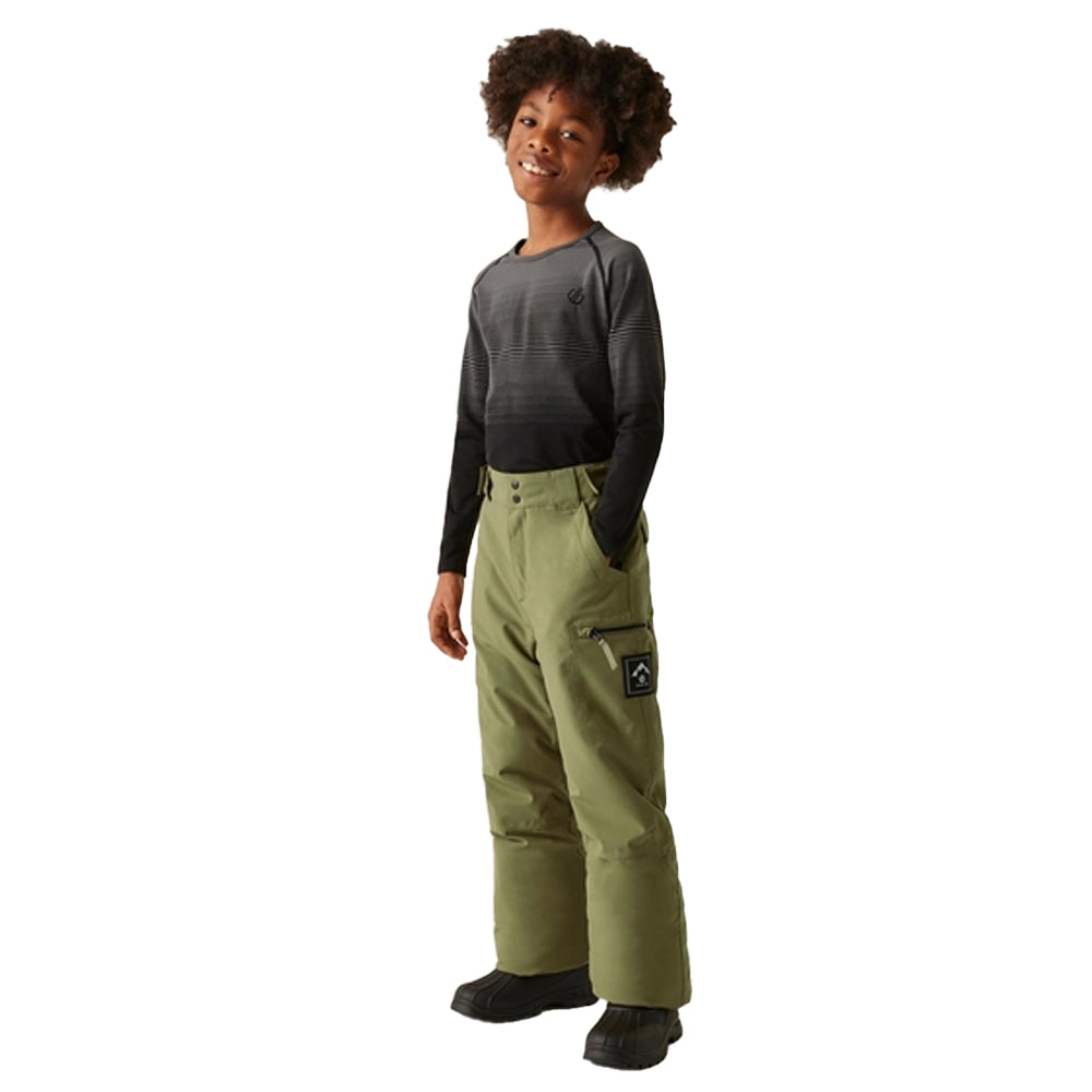 Martini Olive - Close up - Dare 2B Childrens-Kids Pow II Waterproof Ski Trousers