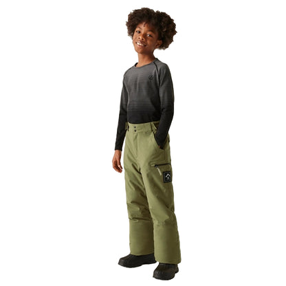 Martini Olive - Close up - Dare 2B Childrens-Kids Pow II Waterproof Ski Trousers