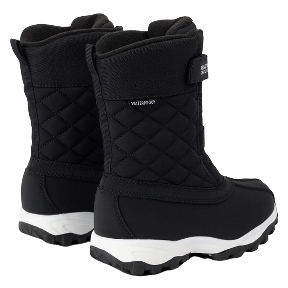 Black - Close up - Regatta Childrens-Kids Leather Snow Boots