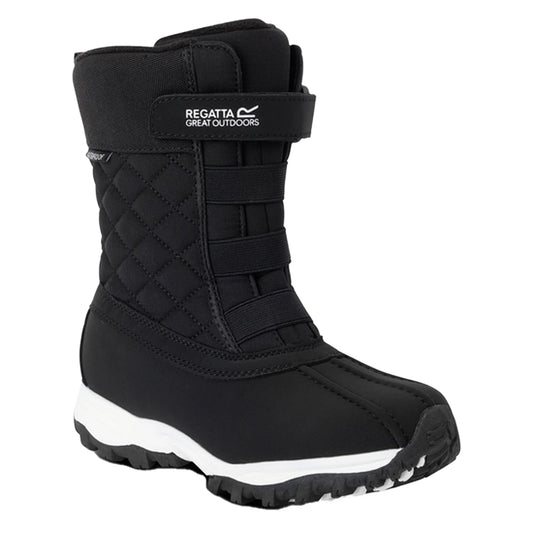 Black - Front - Regatta Childrens-Kids Leather Snow Boots