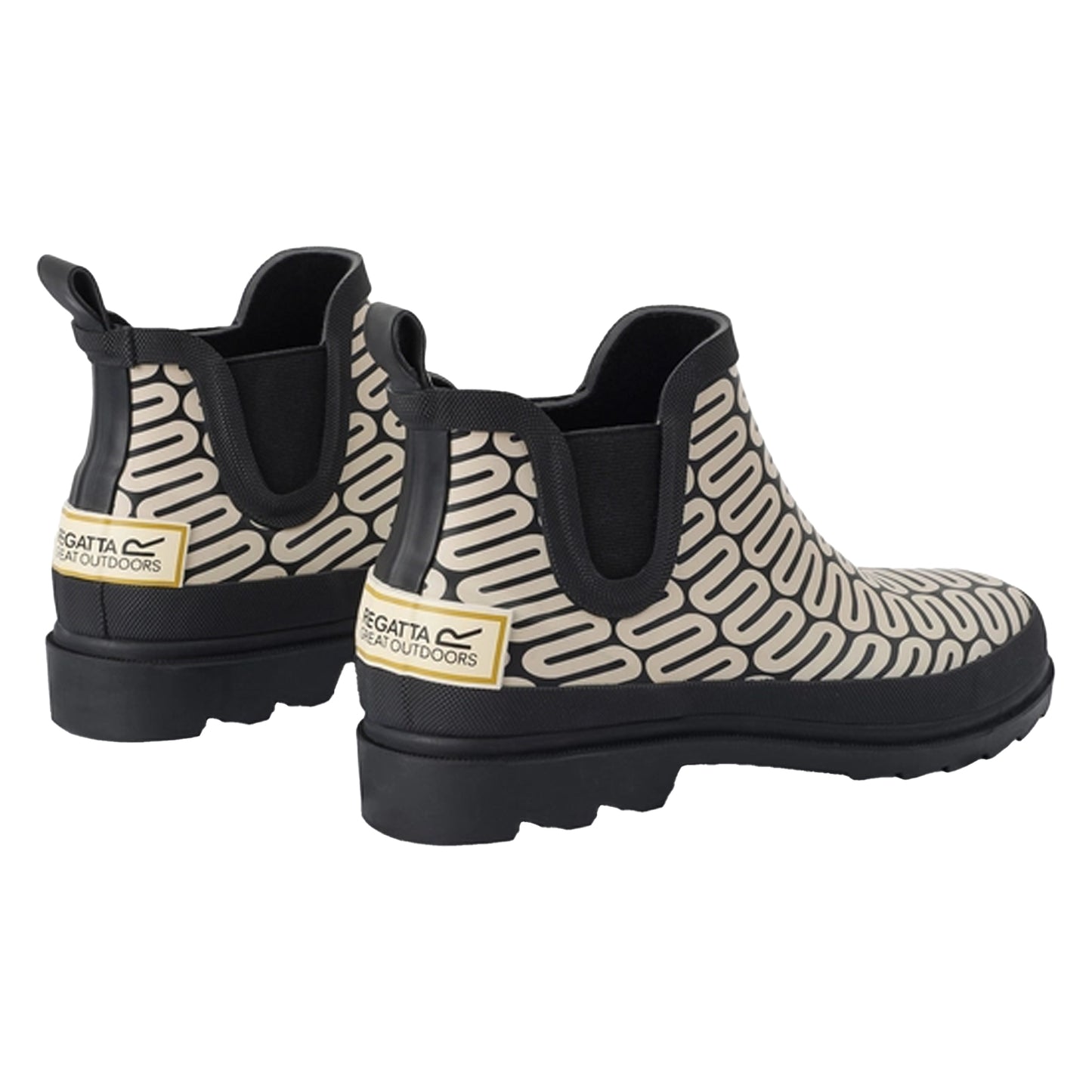 Monochrome - Close up - Regatta Womens-Ladies Orla Kiely Wiggle Mid Cut Wellington Boots