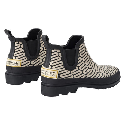 Monochrome - Close up - Regatta Womens-Ladies Orla Kiely Wiggle Mid Cut Wellington Boots