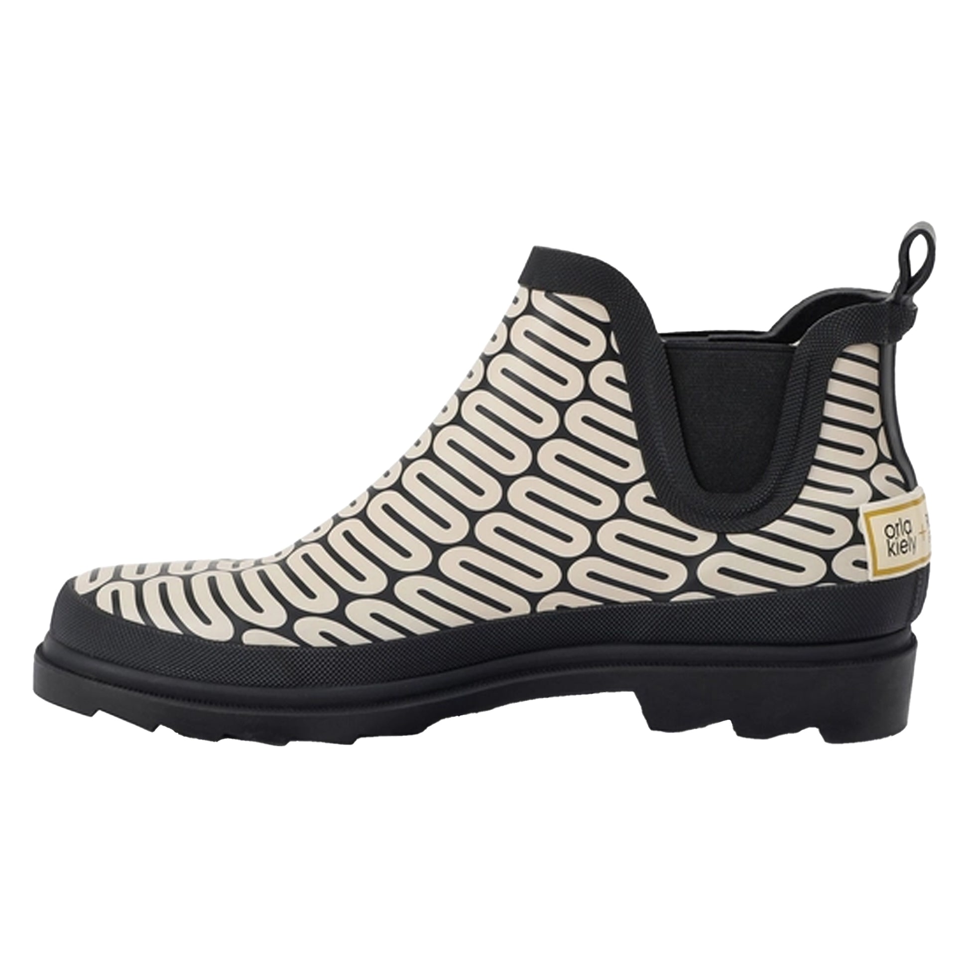 Monochrome - Side - Regatta Womens-Ladies Orla Kiely Wiggle Mid Cut Wellington Boots