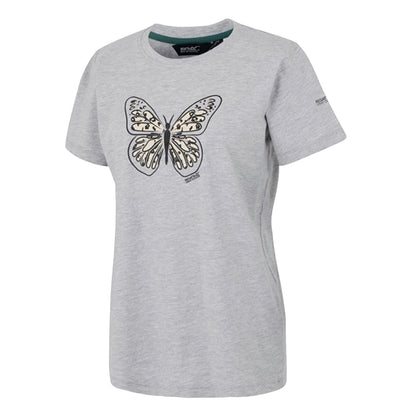 Grey Marl - Side - Regatta Womens-Ladies Filandra VX Butterfly T-Shirt