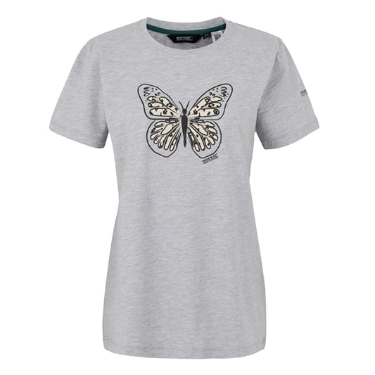 Grey Marl - Front - Regatta Womens-Ladies Filandra VX Butterfly T-Shirt