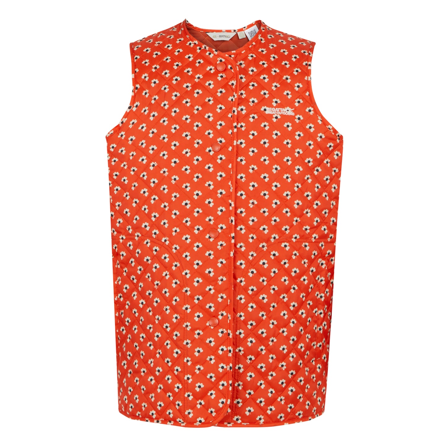 Clover Red - Front - Regatta Professional Womens-Ladies Orla Kiely Floral Quilted Gilet