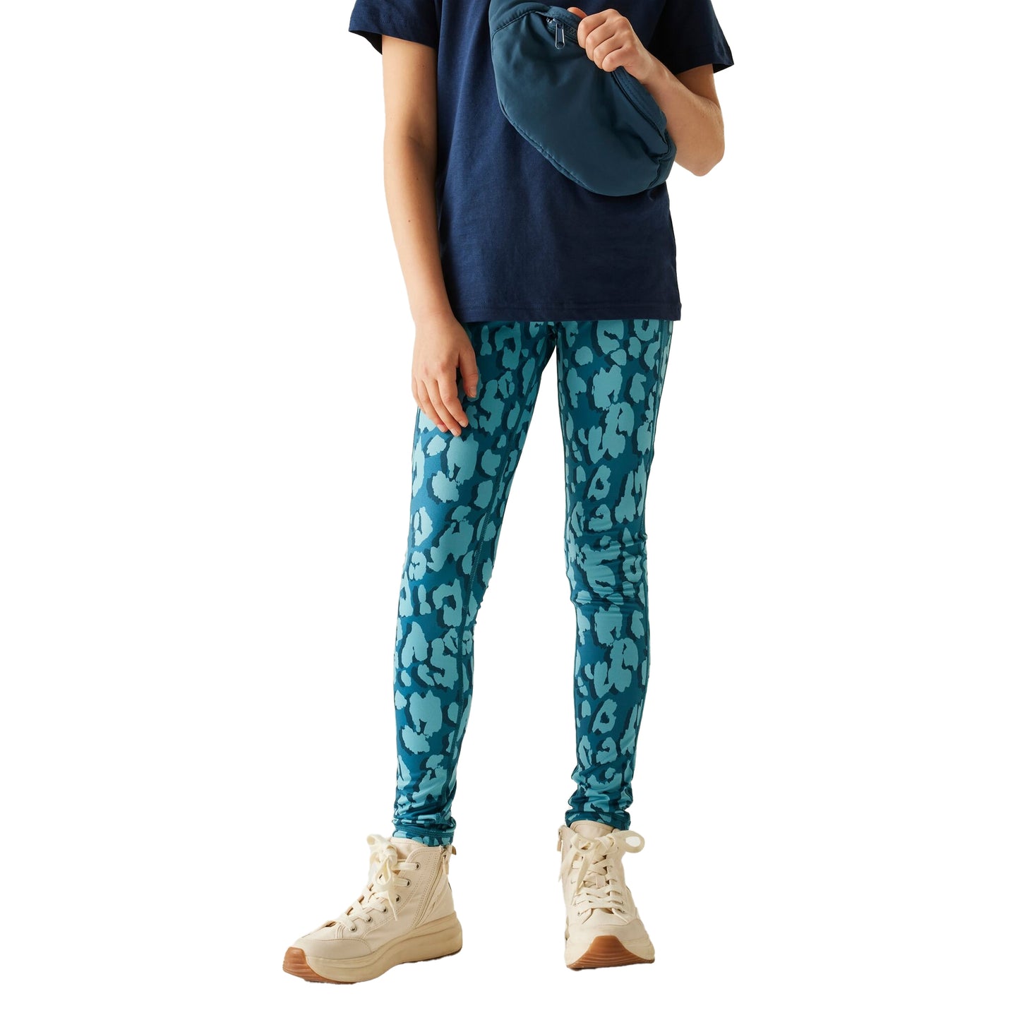 Storm Blue-Nordic Blue - Lifestyle - Dare 2B Girls Barlia Leopard Print Winter Leggings