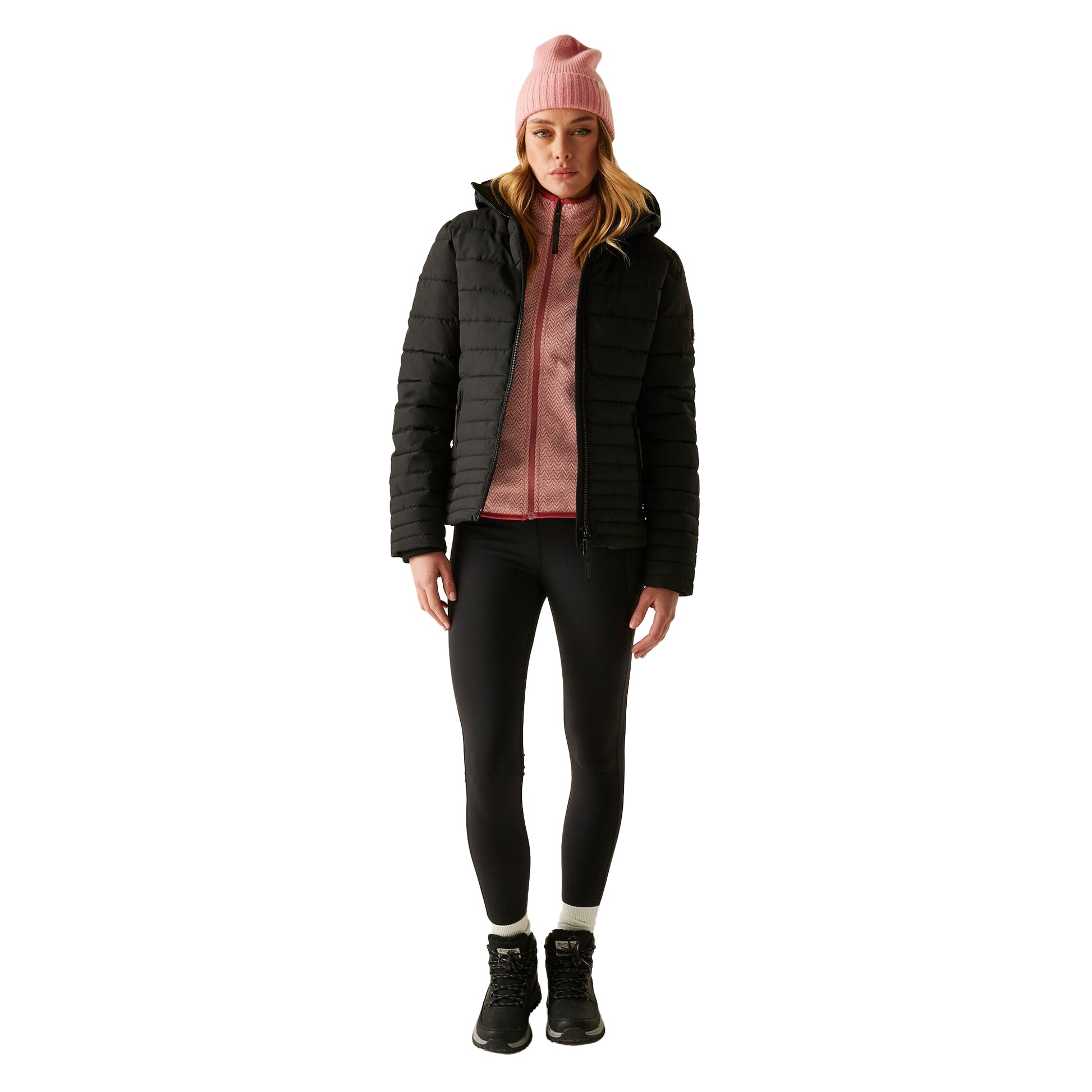 Black - Pack Shot - Regatta Womens-Ladies Kelane Padded Jacket