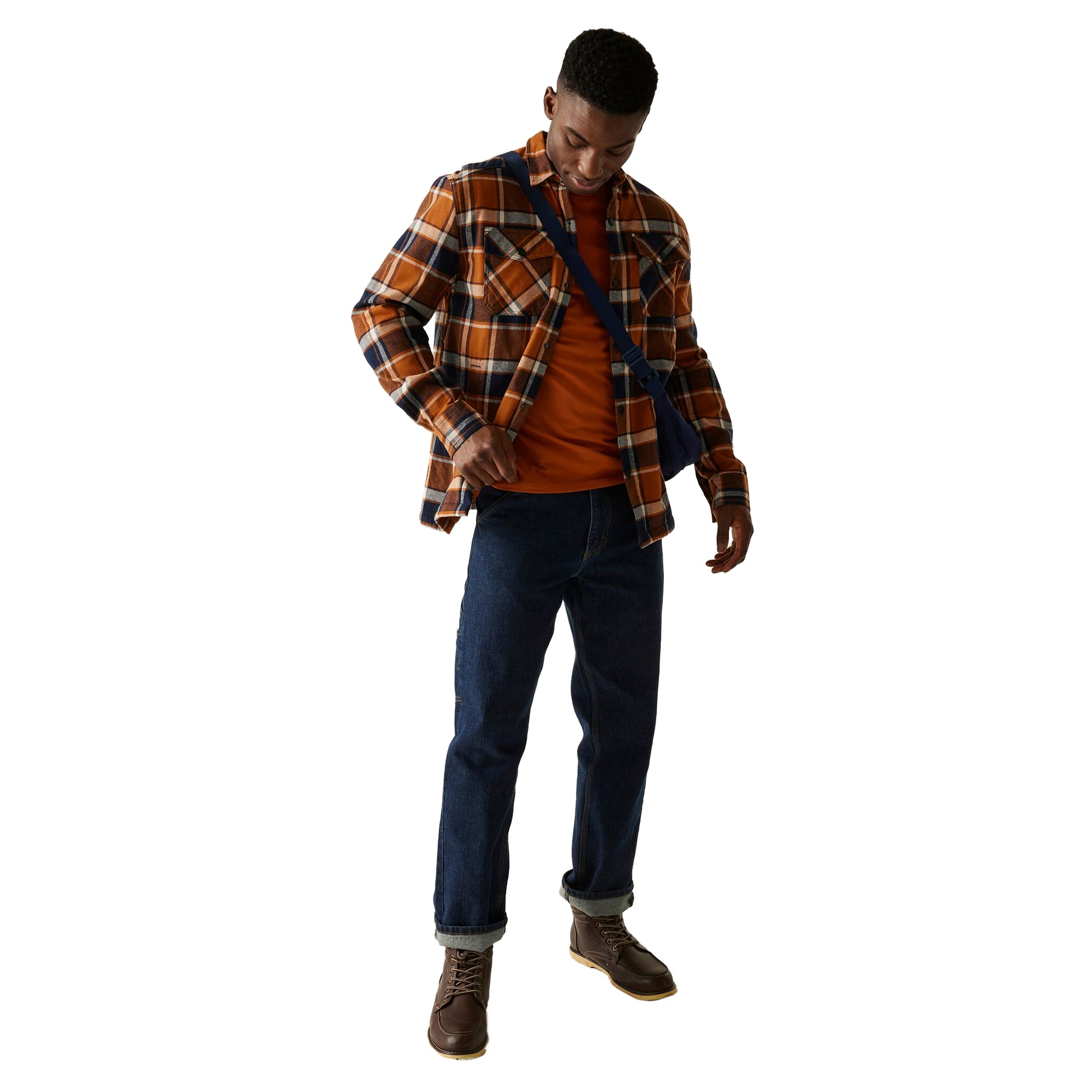 Glazed Ginger-Navy - Pack Shot - Regatta Mens Spennith Shacket