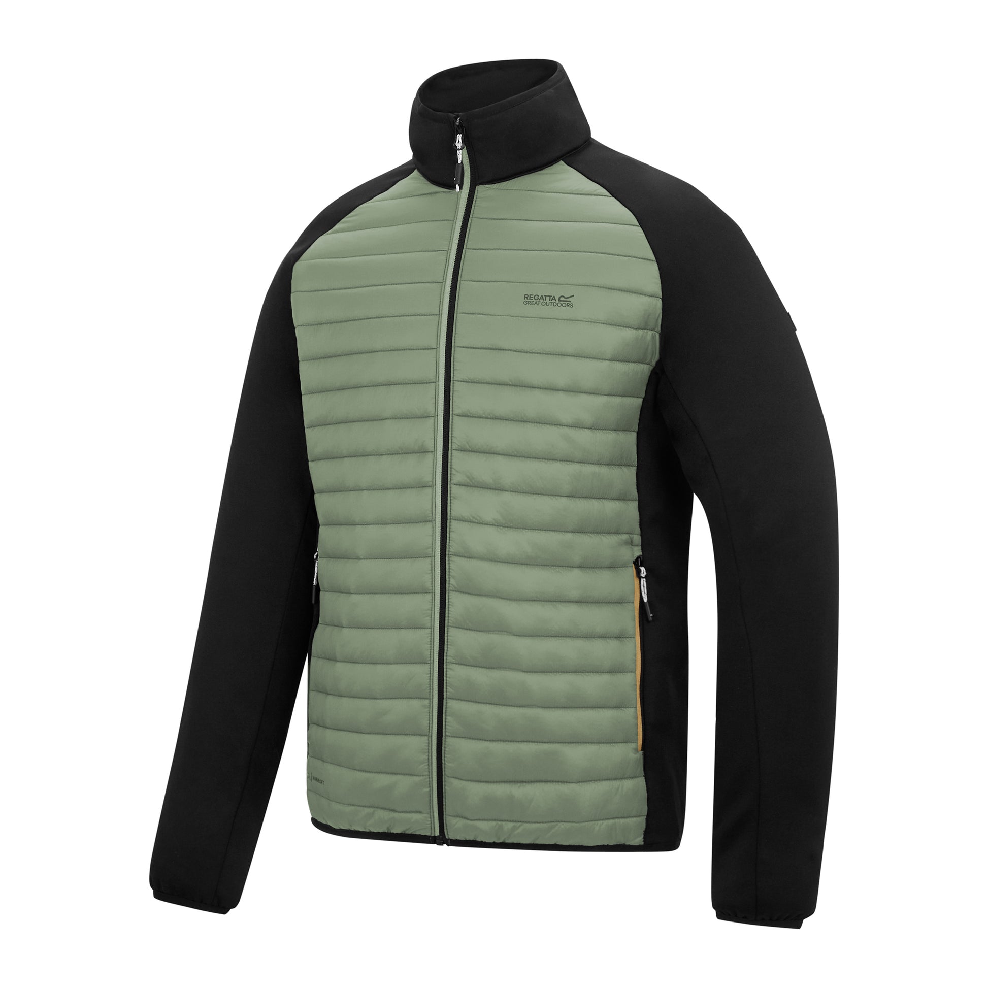 Light Sage-Black - Side - Regatta Mens Clumber Hybrid Jacket