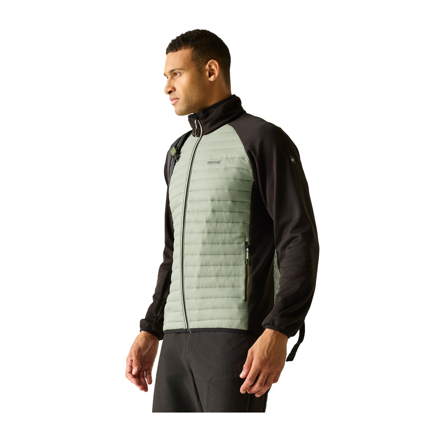 Light Sage-Black - Lifestyle - Regatta Mens Clumber Hybrid Jacket