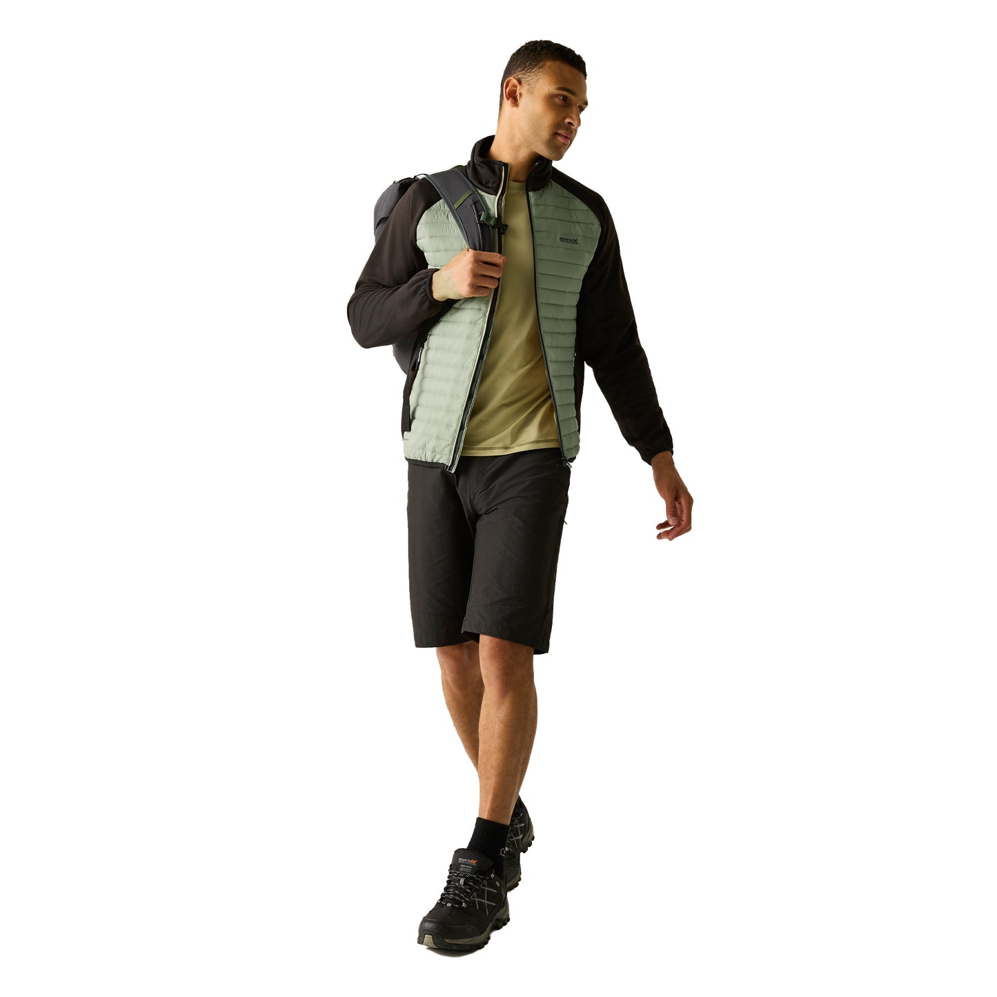 Light Sage-Black - Pack Shot - Regatta Mens Clumber Hybrid Jacket