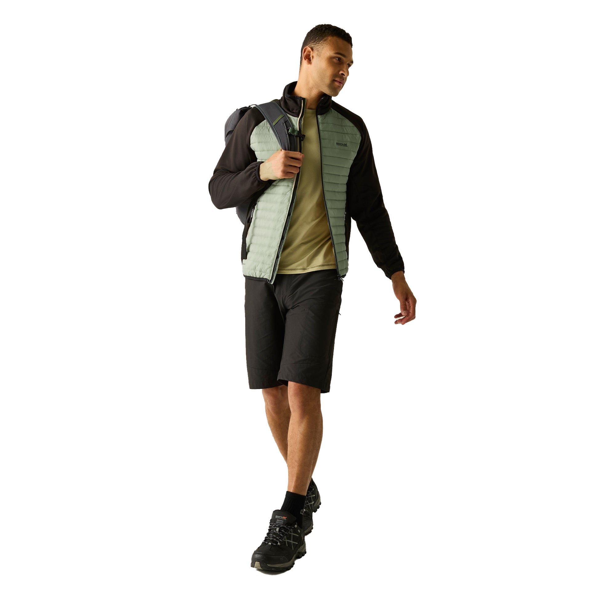 Light Sage-Black - Pack Shot - Regatta Mens Clumber Hybrid Jacket
