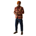Dark Maroon-Light Vanilla - Pack Shot - Regatta Mens Spennith Checked Shirt Jacket