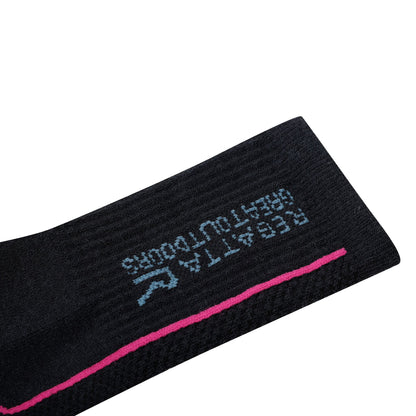 Seal Grey-Storm Blue - Side - Regatta Womens-Ladies Merino Wool Hiking Crew Socks