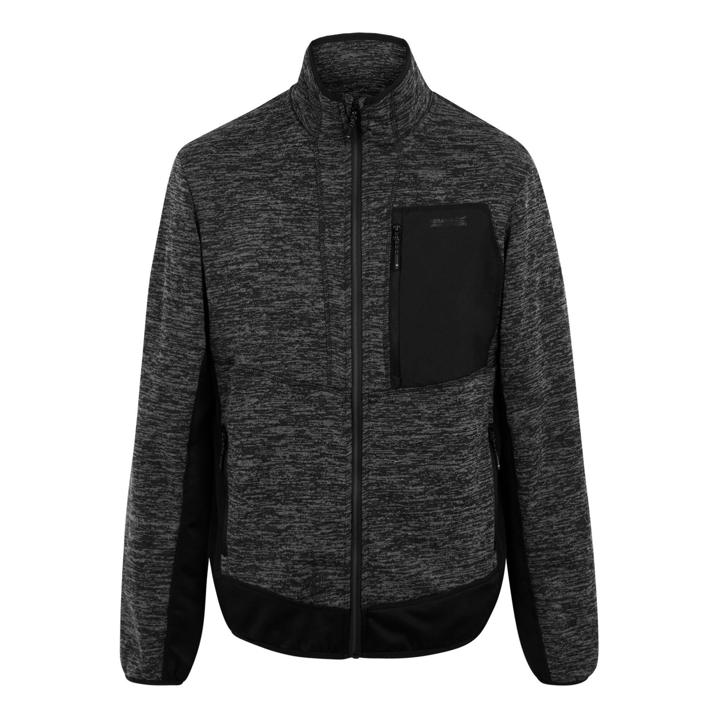 Ash Marl-Black - Front - Regatta Mens Baslinn Fleece Jacket