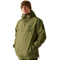 Olive Green - Lifestyle - Dare 2B Mens Freeride II Colour Block Overhead Ski Jacket