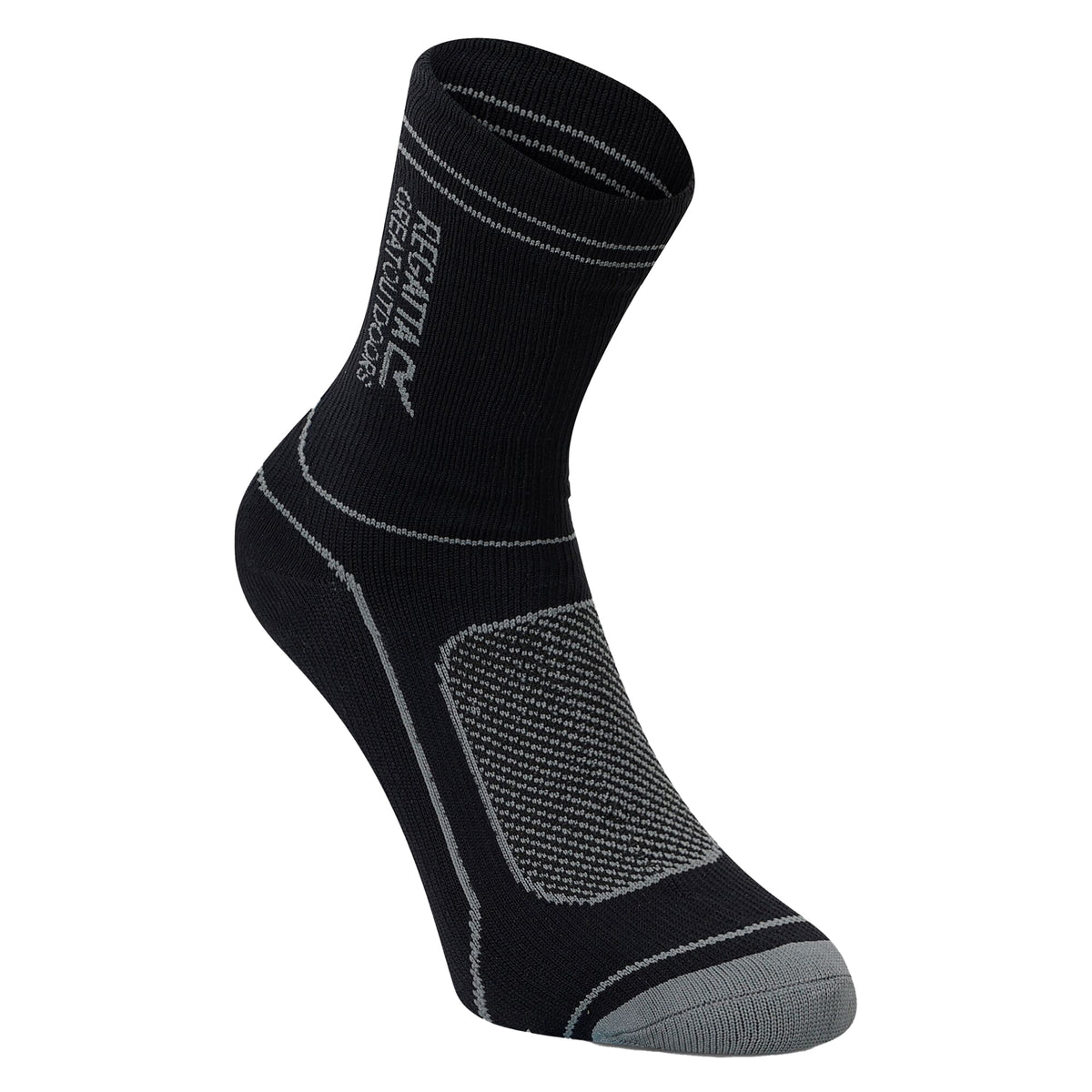 Black-Granite - Back - Regatta Unisex Adult Waterproof Crew Socks