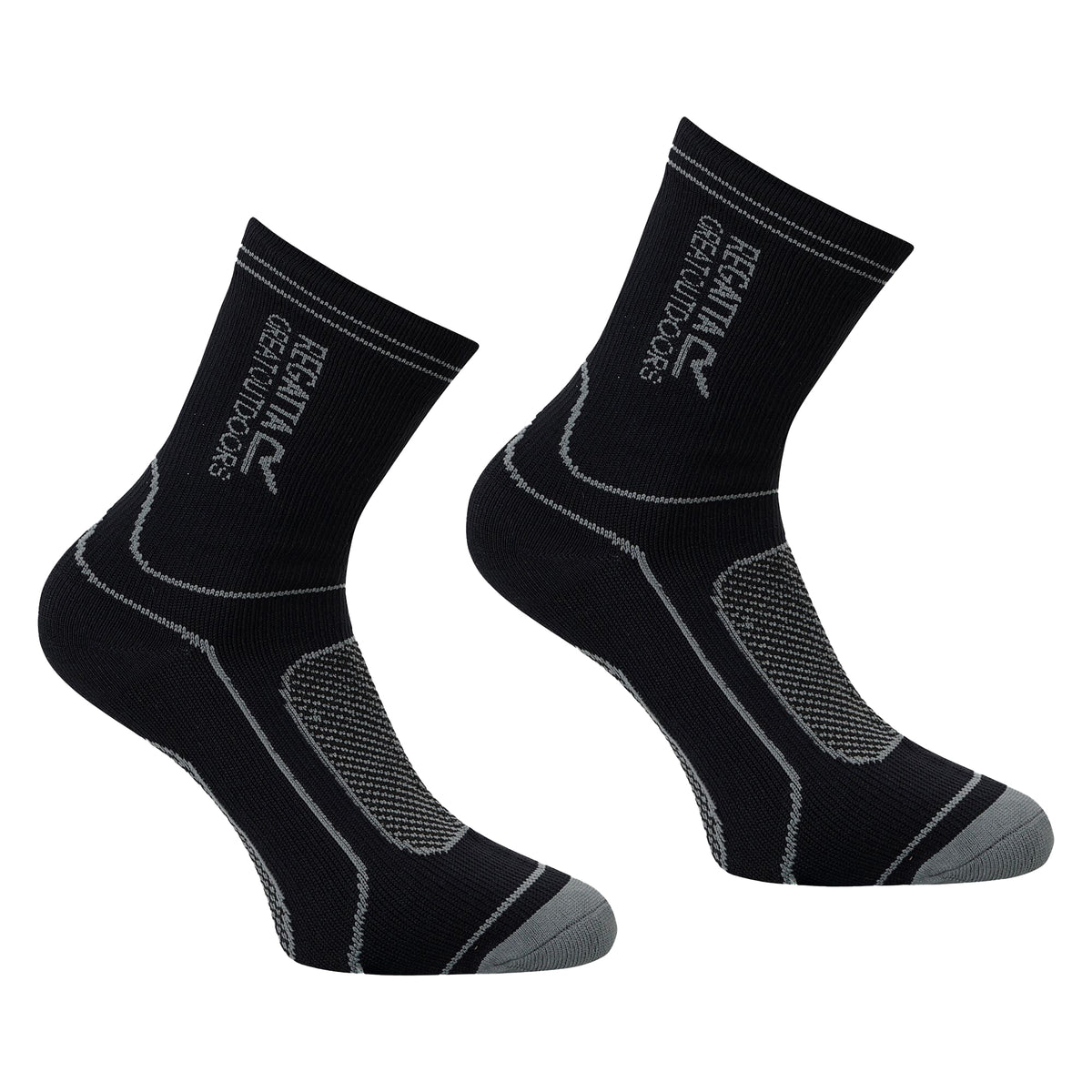 Black-Granite - Front - Regatta Unisex Adult Waterproof Crew Socks
