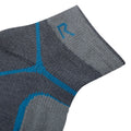 Dark Steel-Storm Blue - Side - Regatta Womens-Ladies Trail Merino Mix Ankle Socks