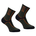 Dark Khaki-Orange - Front - Regatta Mens Merino Wool Hiking Socks