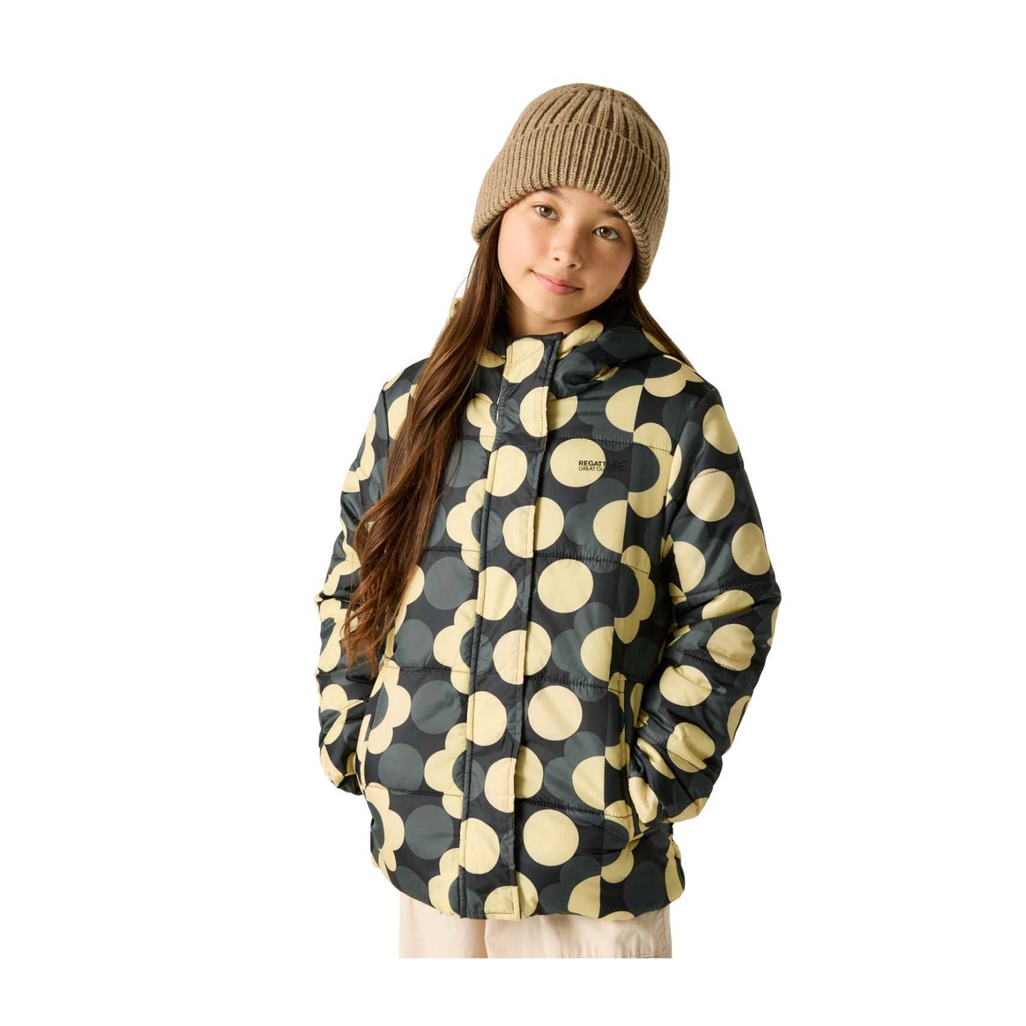 Black - Lifestyle - Regatta Girls Orla Kiely Daisy Padded Jacket
