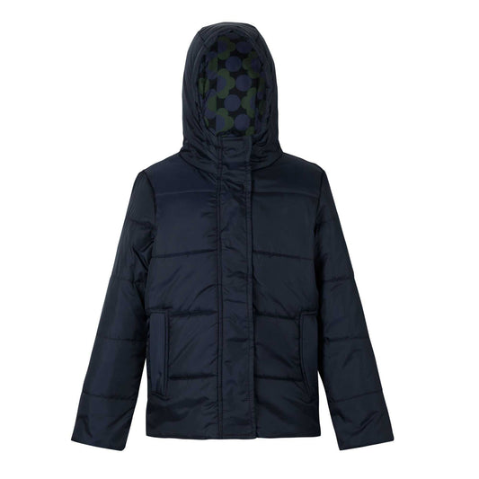 Blue - Front - Regatta Girls Orla Kiely Daisy Padded Jacket