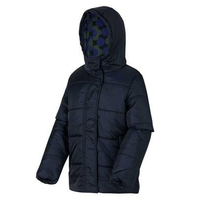Blue - Side - Regatta Girls Orla Kiely Daisy Padded Jacket